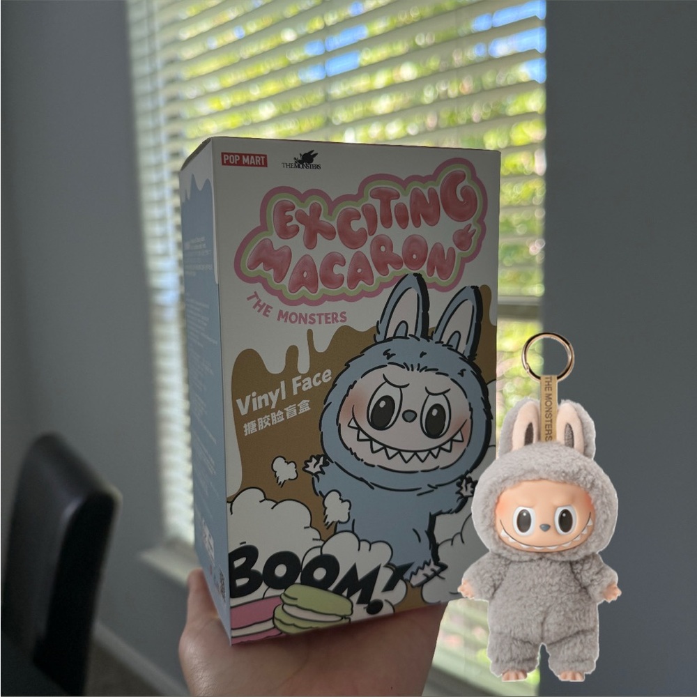 AUTHENTIC Pop Mart LABUBU Exciting Macaron Plush - sesame bean